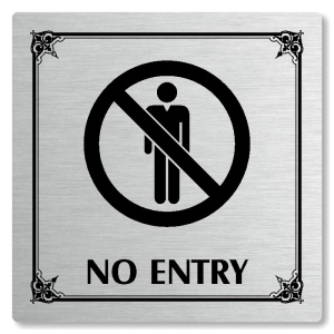 No entry, 148x148mm, stříbrná, Nebraska
